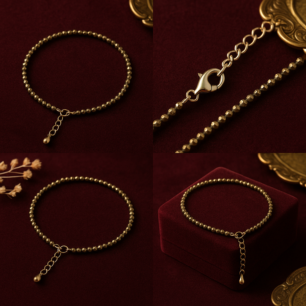 Maa Lakshmi Siddh Raw Pyrite Anklet